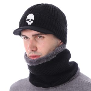 Bonnet casquette skull homme et tour de cou