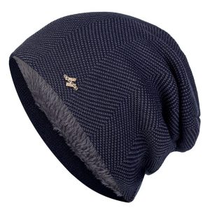 Bonnet ample d&rsquo;hiver doublé fourrure unisexe