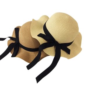 Chapeau de paille enfant fille 2-5ans ondulé