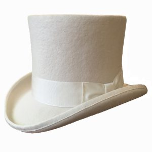 Chapeau de mariage en feutre de laine blanc cassé