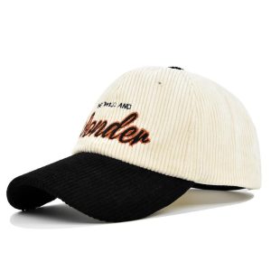 Casquette de Baseball en velours côtelé avec lettres brodées