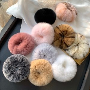 Bandeau de cheveux en fourrure de lapin