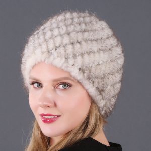 Bonnet ananas luxe en fourrure de vison
