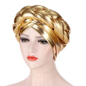 Chapeau turban torsadé scintillant de luxe