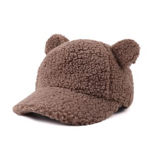 Casquette peluche enfant oreilles d&rsquo;ours