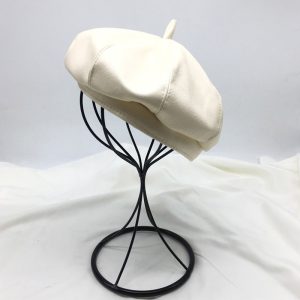 Béret basque en simili cuir pour femme