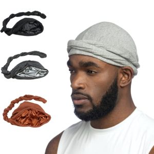 Bonnet turban homme doublure satin