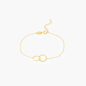 Bracelet chaine fine double anneau - argent garanti 925