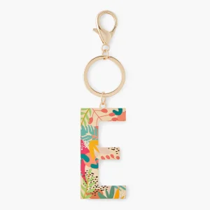 Porte-clés lettre "E" imprimée feuille