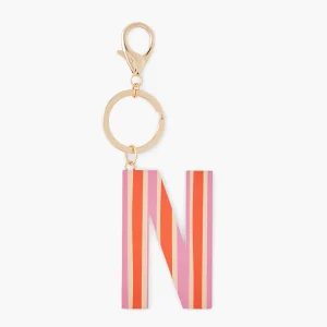 Porte-clés lettre "N" à rayures