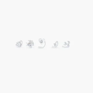 Set de 5 piercings nez en argent garanti et zircon
