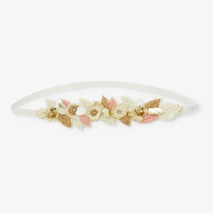 Headband à fleurs en perles et sequins