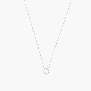 Collier pendentif anneaux de zircon - argent garanti 925