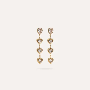 Adelie | Boucles d'oreilles en acier inoxydable et zircons