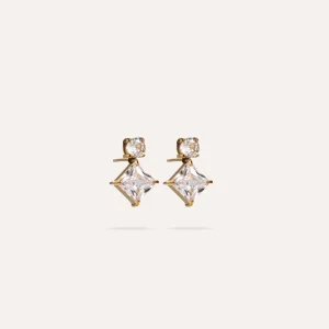 Amandine | Boucles d'oreilles puces en zircon et acier inoxydable