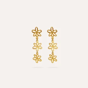 Angélina | Boucles d'oreilles fleurs en acier inoxydable