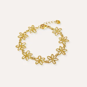 Angélina | Bracelet fleurs en acier inoxydable