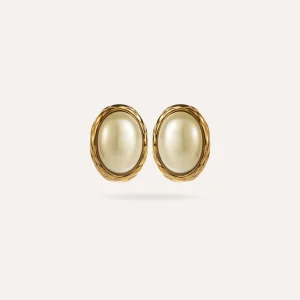 Anne | Boucles d'oreilles en acier inoxydable et nacre