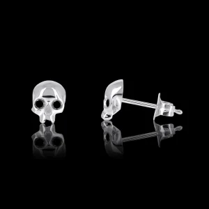 Clou d'oreille Hamlet en argent et diamants Cz noirs