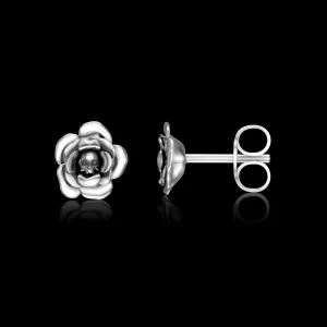 Clou d'oreille Rose de Bonny en argent