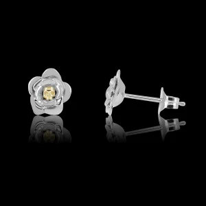 Clou d'oreille Rose de Bonny en Argent et Vermeil