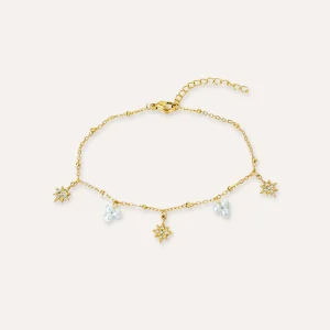 Agathe | Bracelet en acier inoxydable, perles et zircons