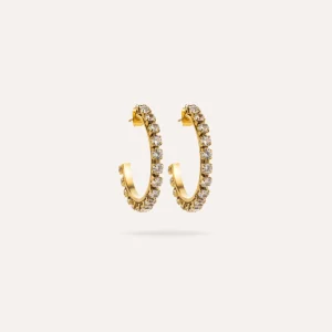 Elisa | Boucles d'oreilles en acier inoxydable et zircons