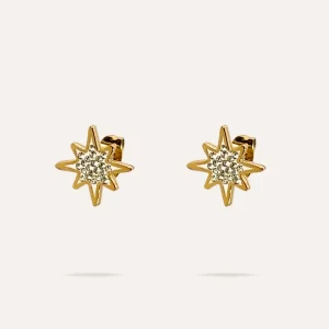 Elsa | Boucles d'oreilles en acier inoxydable et zircons
