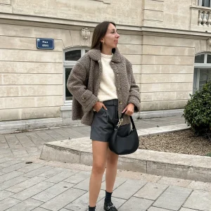 Veste Teddy taupe