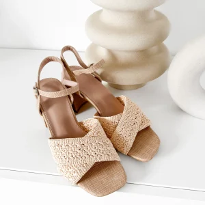 Sandales à talons beige