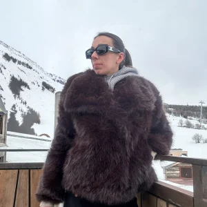 Veste Fourrure marron chocolat