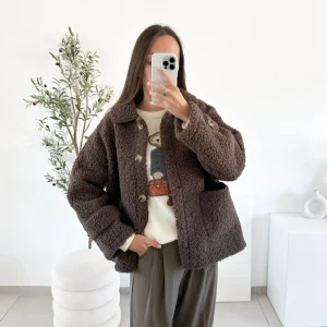 Veste Teddy marron