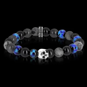 Premium K.I.S.S. Candy Okinawa - bracelet en perles de verre traditionnelles bleues d'Okinawa et argent 925 Sterling