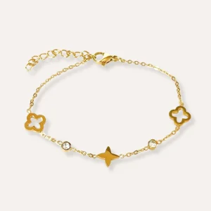 Léna | Bracelet en acier inoxydable et zircons
