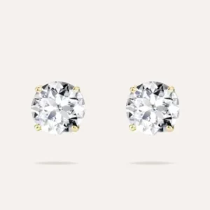 Lucie | Boucles d'oreilles puces en zircon et acier inoxydable