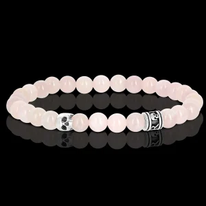 Mini - Quartz rose de madagascar - bracelet en quartz rose et argent