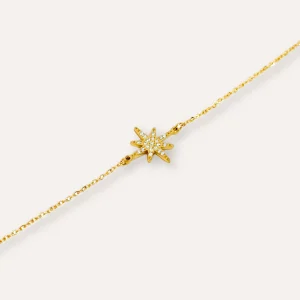 Star | Bracelet en acier inoxydable et zircons