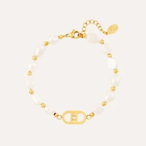 Valentina | Bracelet en perles d'eau douce et acier inoxydable