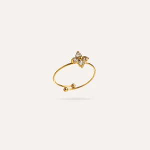 Violette | Bague en acier inoxydable et zircons