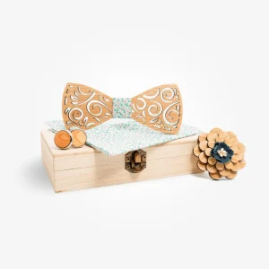 Coffret Noeud Papillon Bois - Erable Fleuri