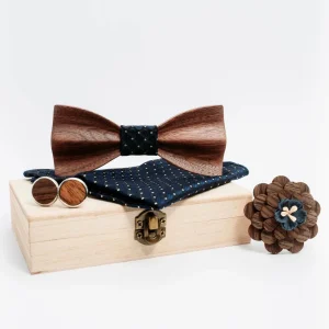 Noeud Papillon Bois Premium - Mûrier Bleu